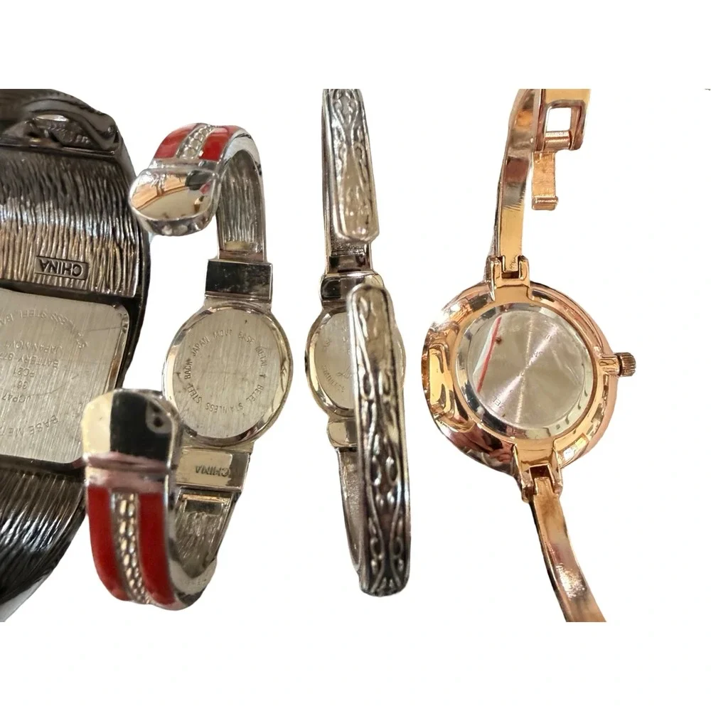 Lot of 4 Women's Statement Cuff Watches  Kathie Lee Xavier Monogram Wrap